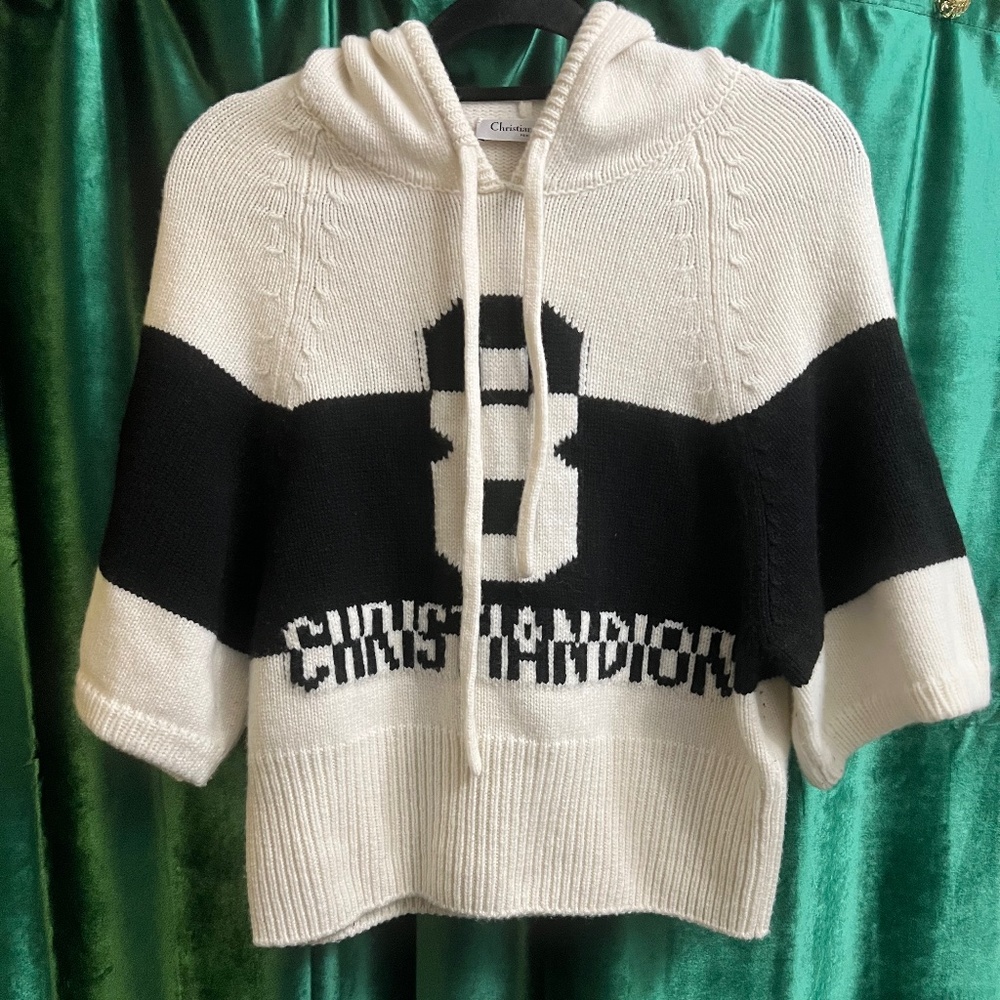 Christian Dior ‘Christian Dior 8'  Soft White & Black Hoodie Sweater